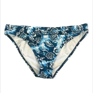 New Directions blue floral print bikini swim bottoms size XL NWOT